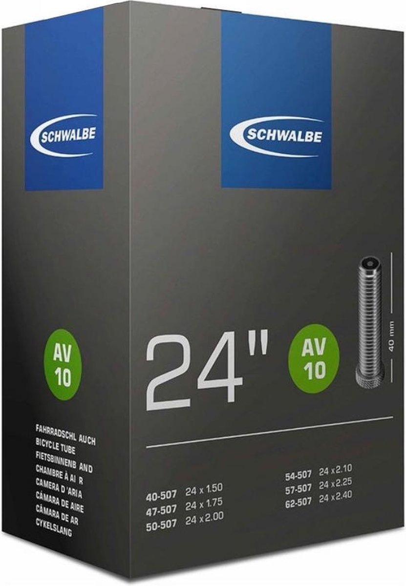 Schwalbe Binnenband Av10 24 X 1.50/2.40 (40/62-507) Av 40 Mm - Zwart