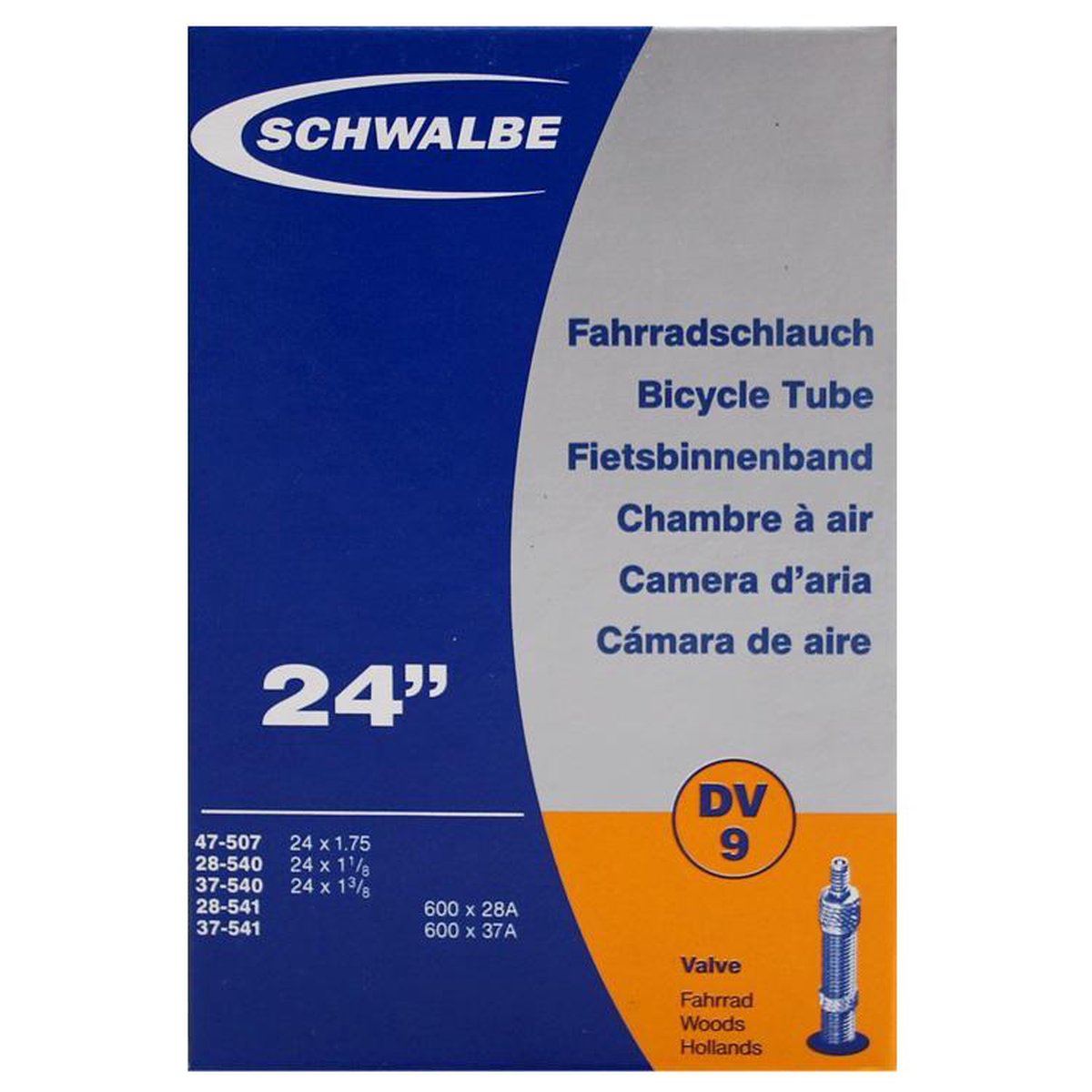 Schwalbe Binnenband 24 X 1.75/1 1/8 (28/47-507/541) Dv 32 Mm - Zwart