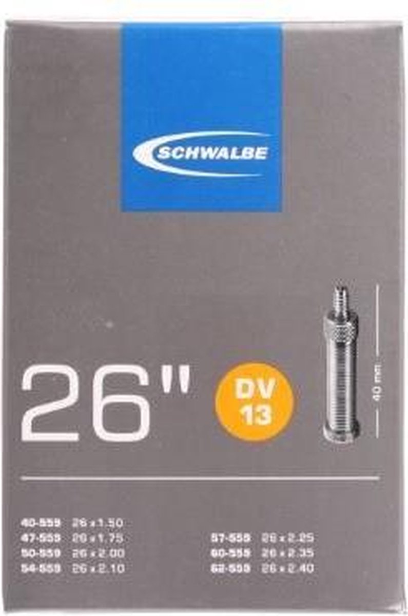 Schwalbe Binnenband 26 X 1.50/2.40 Inch (40/62-559) Dv 40 Mm - Zwart