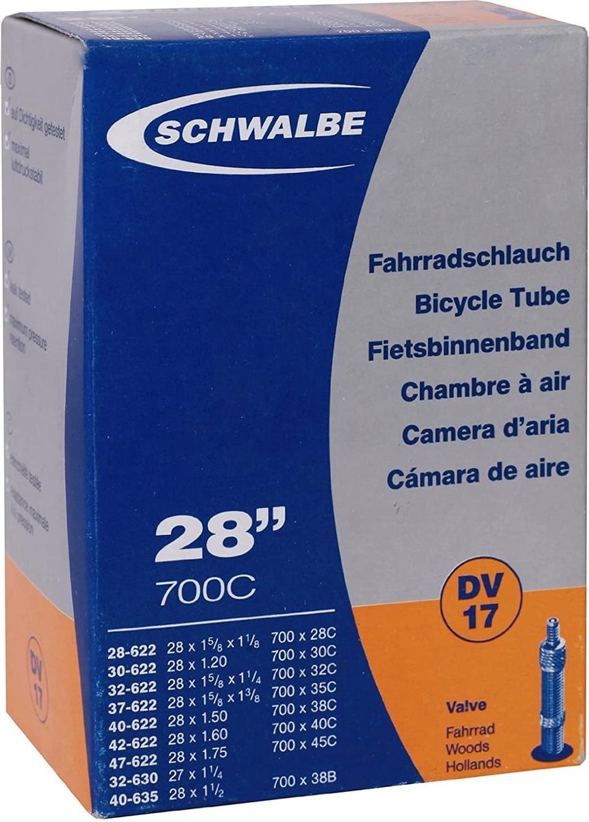 Schwalbe Binnenband 28 X 1 5/8 X 1 3/8 (28/47-622/635) Av 40 Mm - Zwart