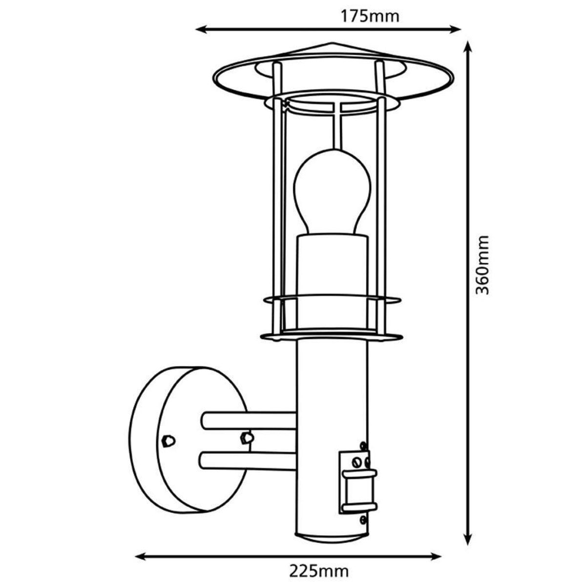 EGLO Buiten-wandlamp/1 Sensor Rvs/helder Lisio - Silver