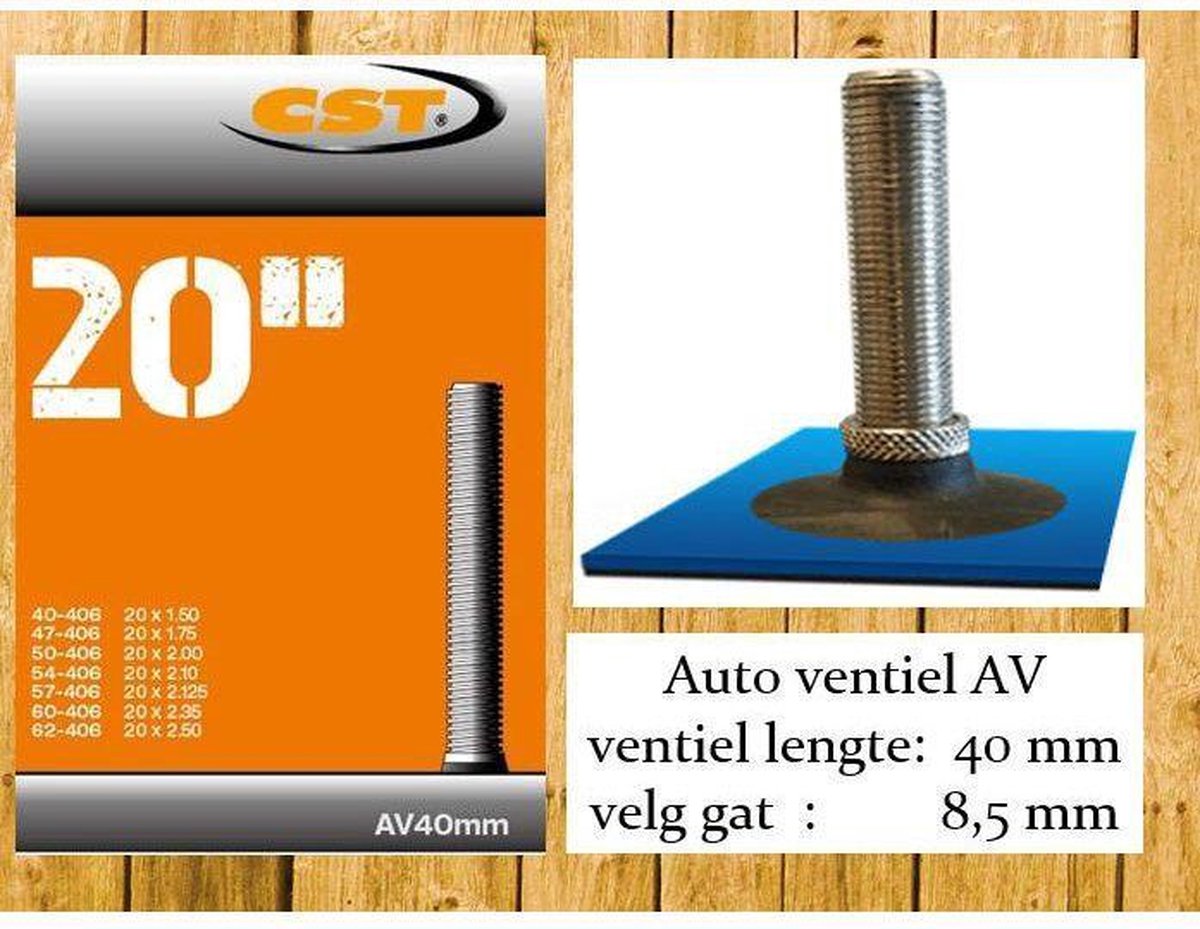 CST Binnenband 20 X 1.50-2.50 (40/62-406) Av 40 Mm - Zwart
