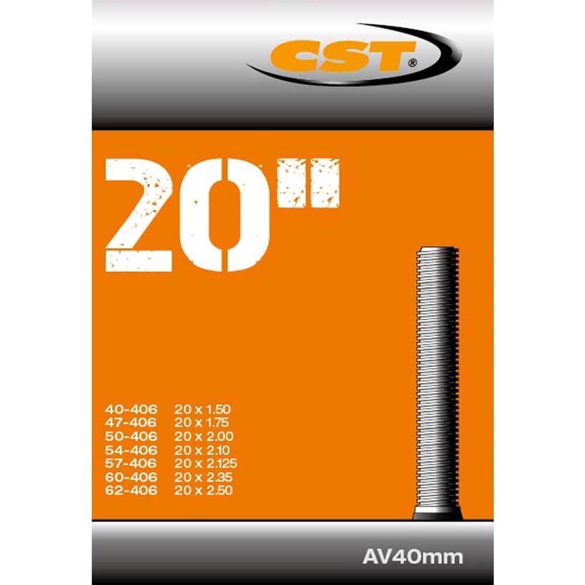 CST Binnenband 20 X 1.50-2.50 (40/62-406) Av 40 Mm - Zwart