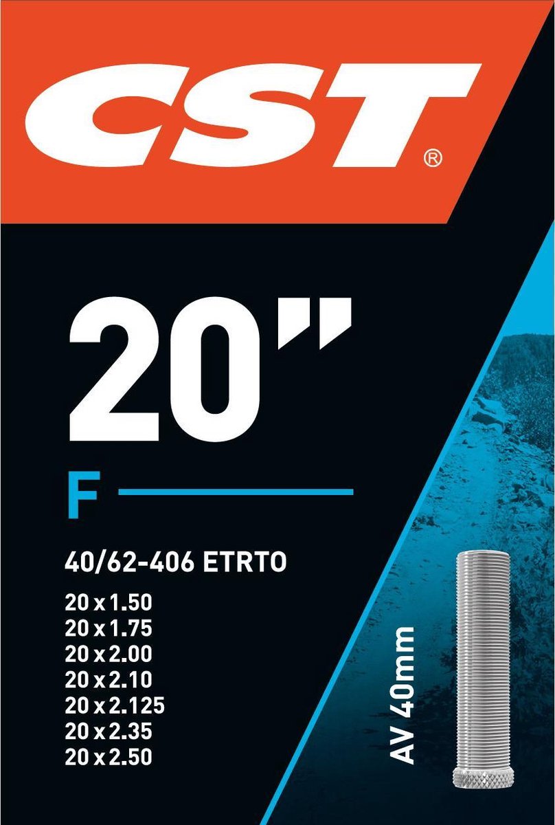 CST Binnenband 20 X 1.50-2.50 (40/62-406) Av 40 Mm - Zwart