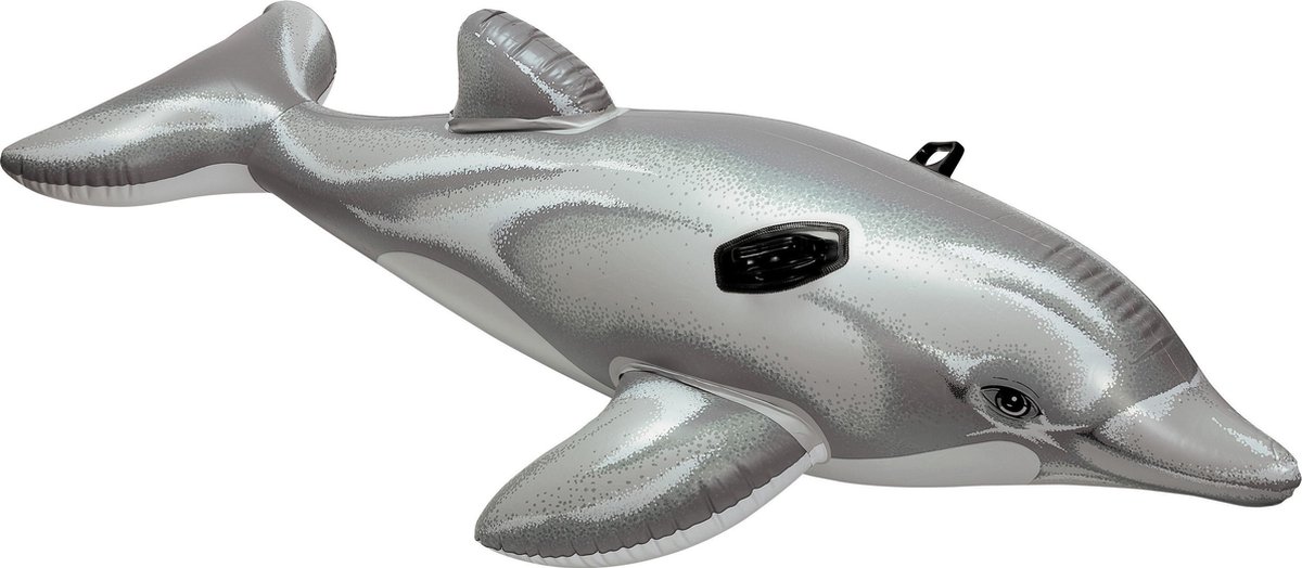 Intex Opblaasbaar Figuur Mega Dolfijn Ride-on - 201 X 76 Cm - Grijs