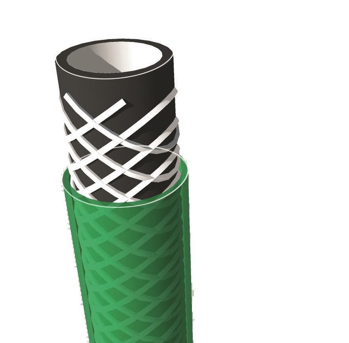 Kinzo Garden Tuinslang - 15m - Diameter 1,4cm - 3 Lagen - Incl. Sproeistuk En 3 Koppelstukken - Groen