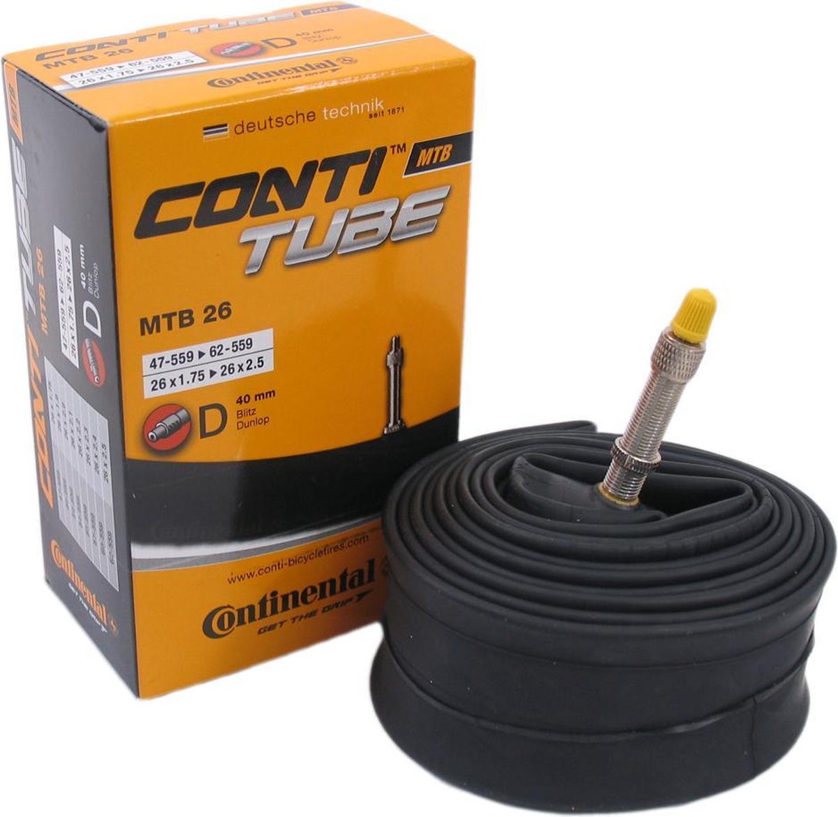 Continental Binnenband Mtb 26 Inch (47/62-559) Dv 40 Mm - Zwart