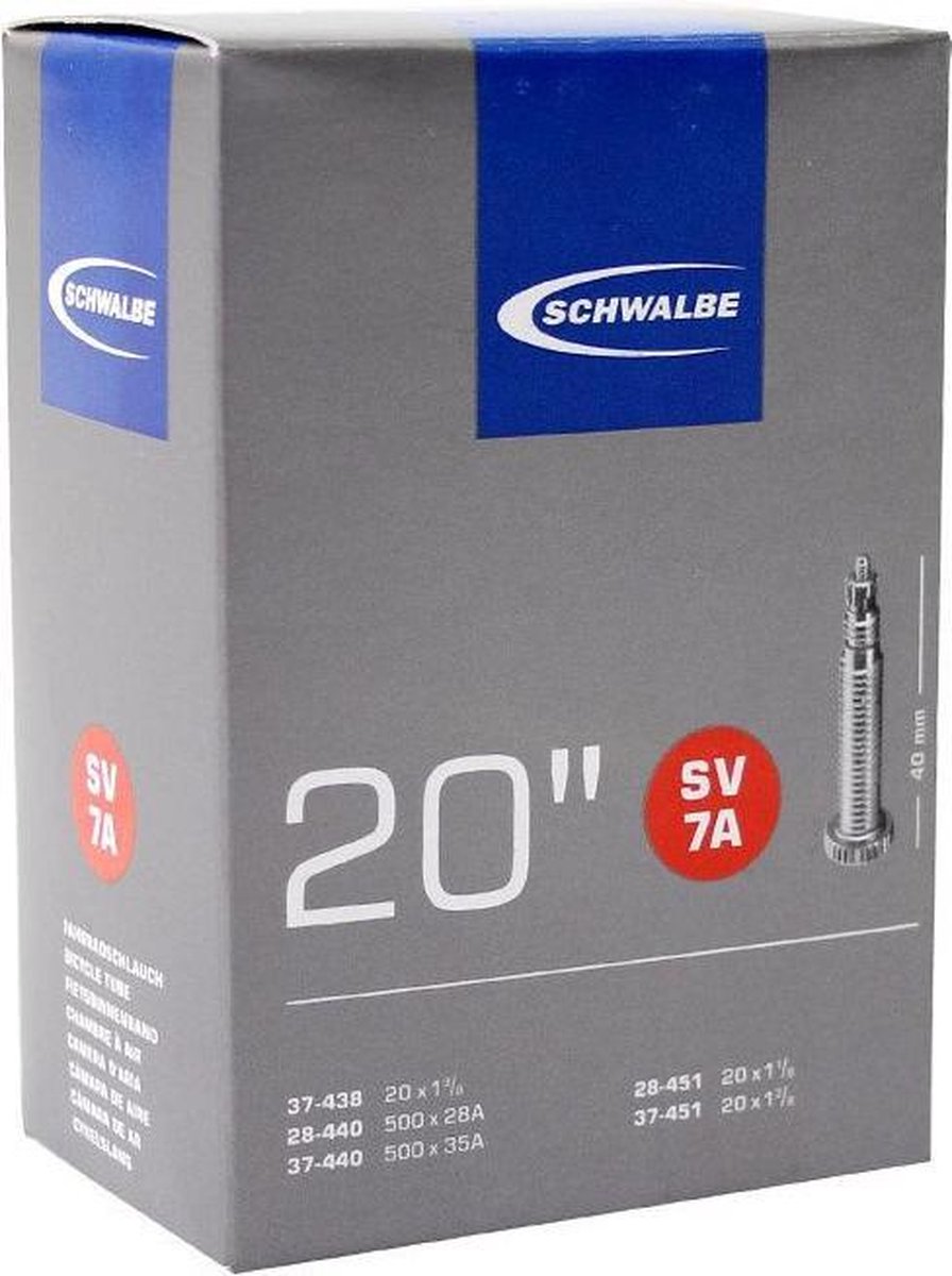 Schwalbe Binnenband 20 X 1 3/8-1 1/8 (28/37-438/451) Fv 40 Mm - Zwart
