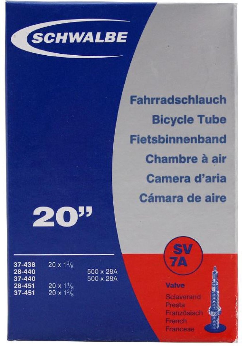 Schwalbe Binnenband 20 X 1 3/8-1 1/8 (28/37-438/451) Fv 40 Mm - Zwart