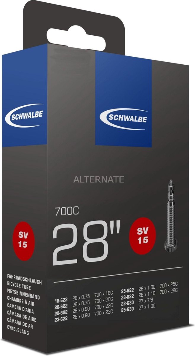 Schwalbe Binnenband 27/28 X 0.75/1.10 (18/28-622/630) Fv 50 Mm - Zwart