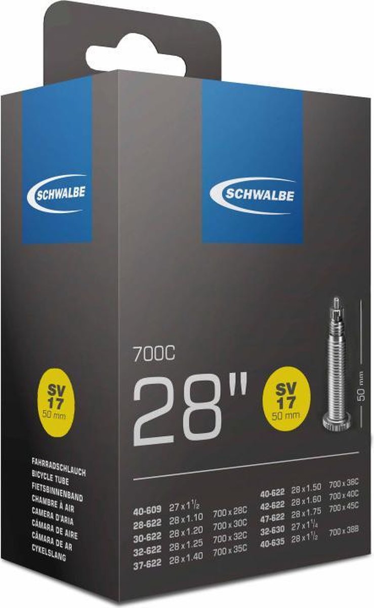 Schwalbe Binnenband 27/28 X 1.20/1.75(28/47-622/635) Fv 50 Mm - Zwart