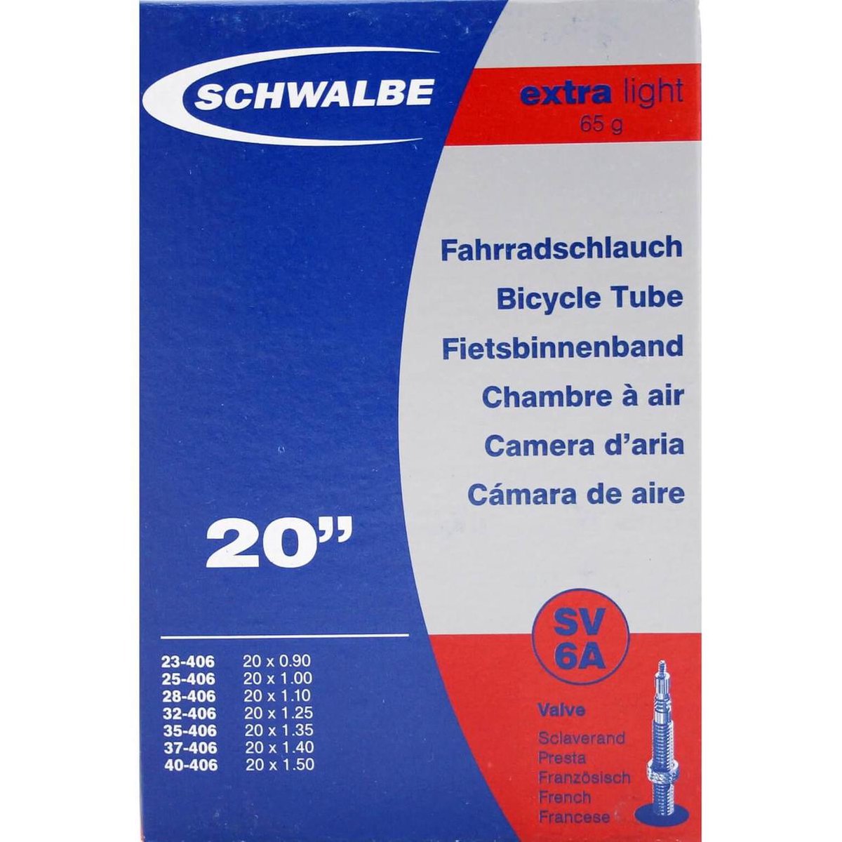 Schwalbe Binnenband 20 X 0.90-1.50 (23/40-406) Fv 40 Mm - Zwart