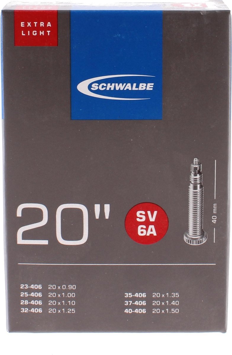 Schwalbe Binnenband 20 X 0.90-1.50 (23/40-406) Fv 40 Mm - Zwart