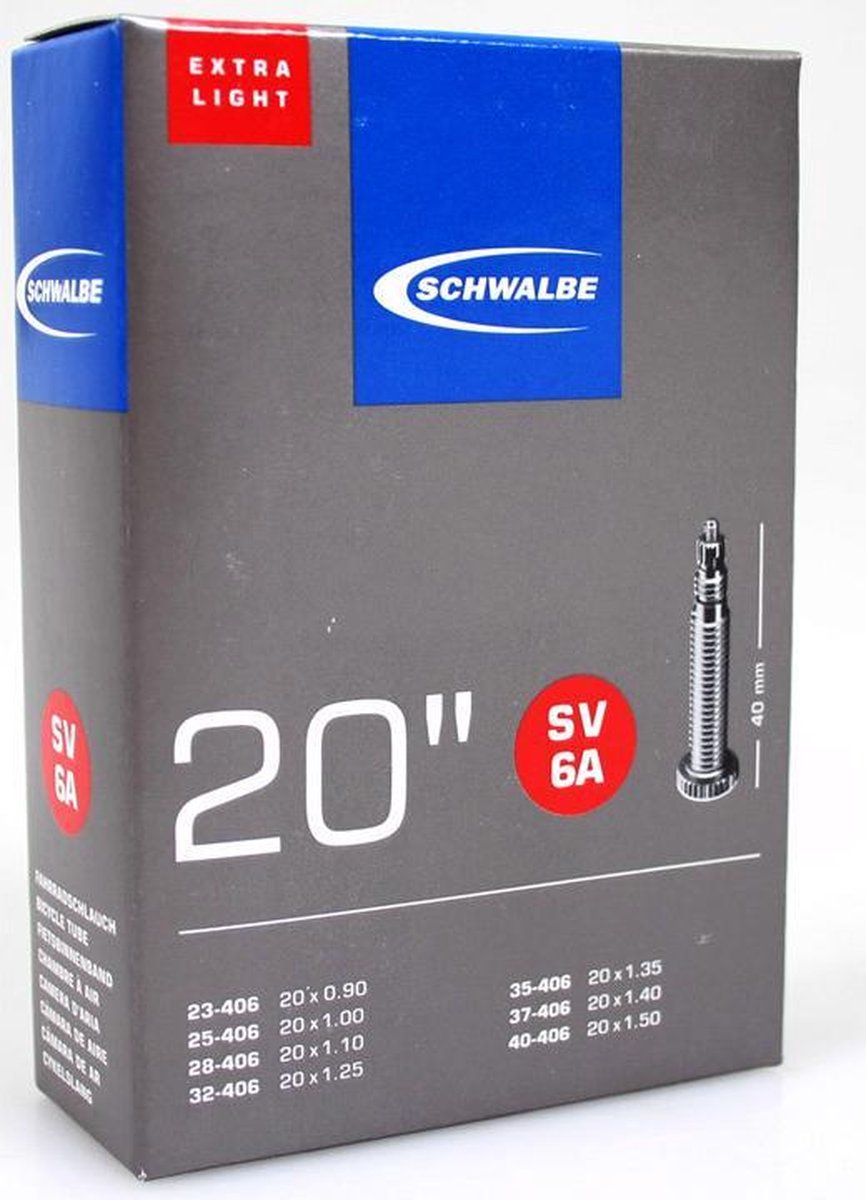 Schwalbe Binnenband 20 X 0.90-1.50 (23/40-406) Fv 40 Mm - Zwart