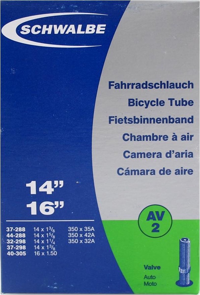 Schwalbe Binnenband Av2 14x1 1/4 / 16x1.50 (37-288/40-305) Av 40 Mm - Zwart