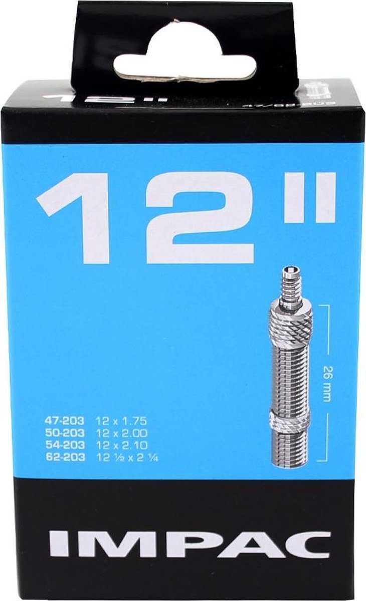 Impac Binnenband 12 X 1.75/2.10(47/62-203) Dv 26 Mm - Zwart