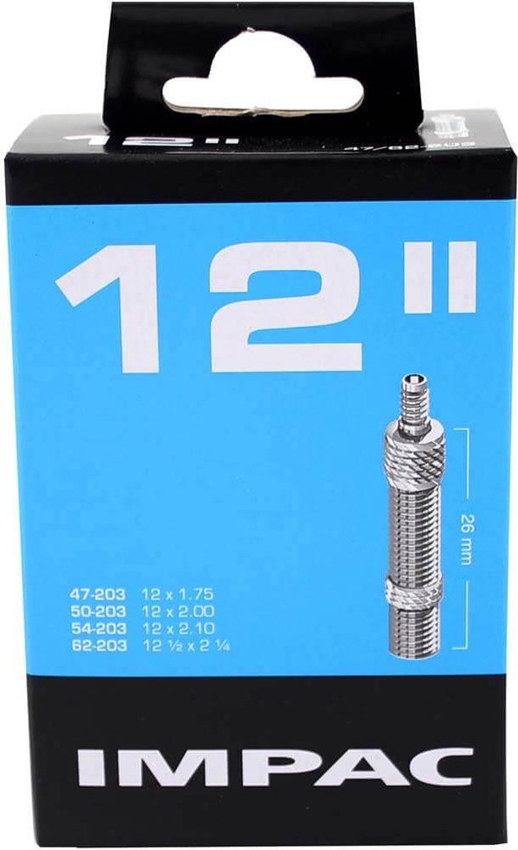 Impac Binnenband 12 X 1.75/2.10(47/62-203) Dv 26 Mm - Zwart