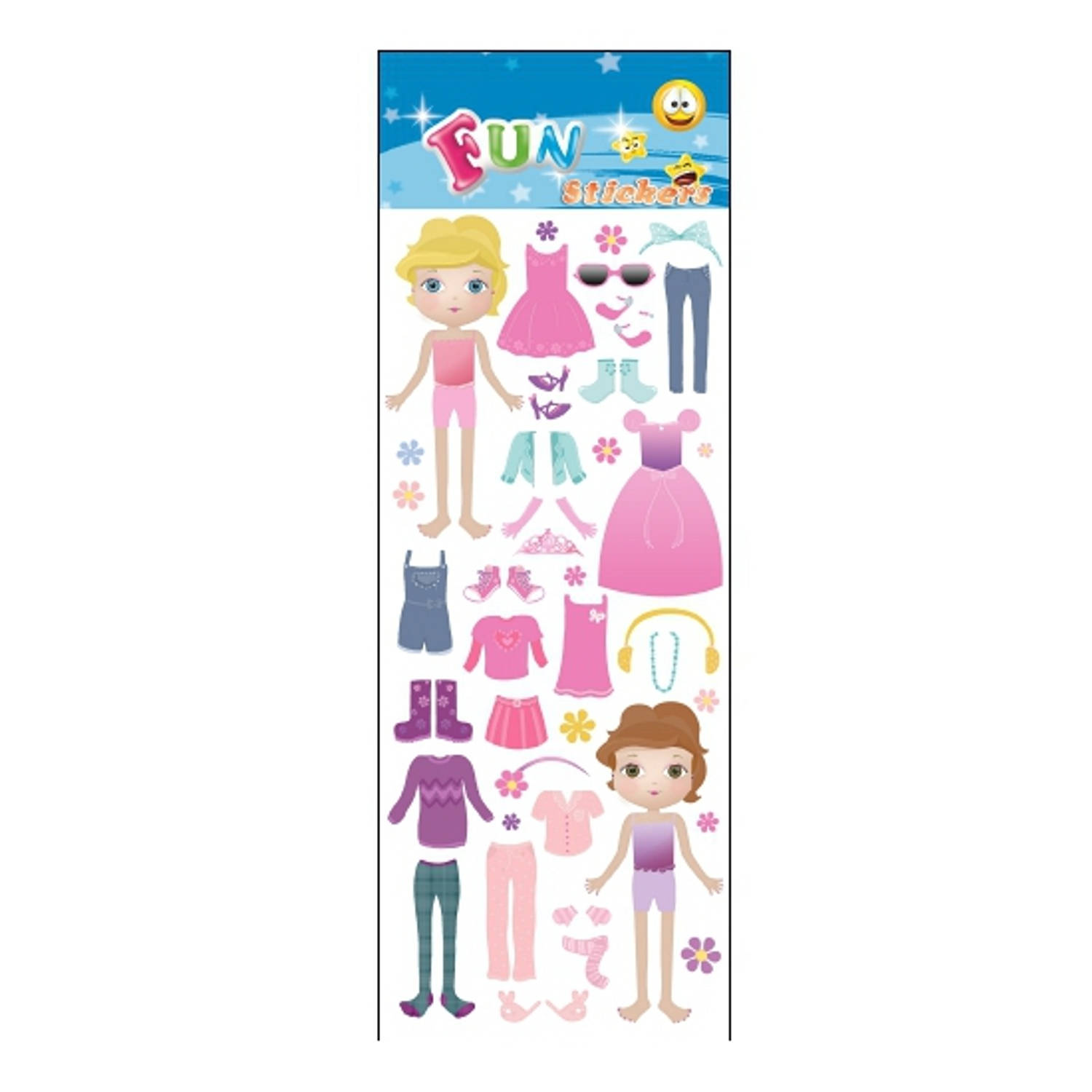 Stickervel Meisjes Dress Up Doll