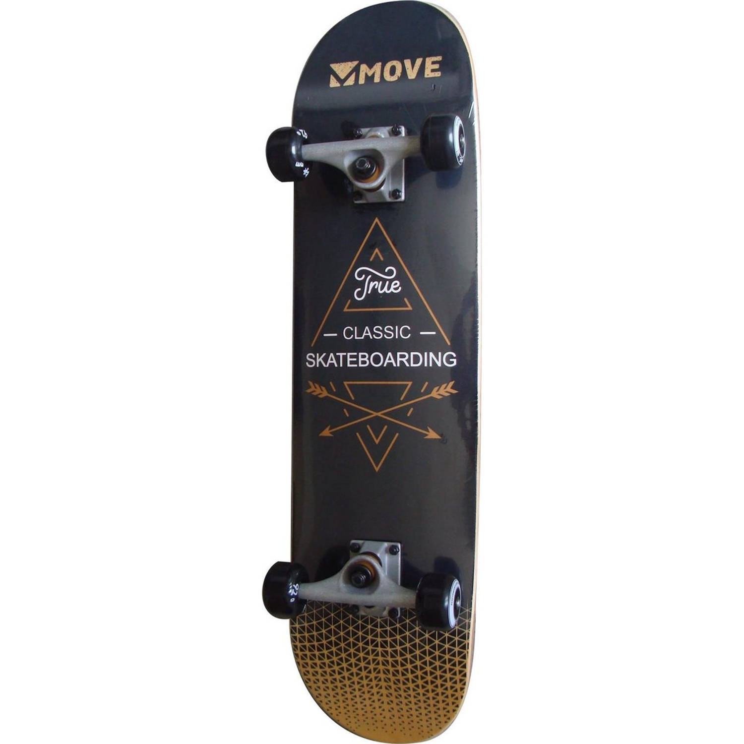 Move Skateboard True 78 X 19 Cm Hout/goud - Zwart