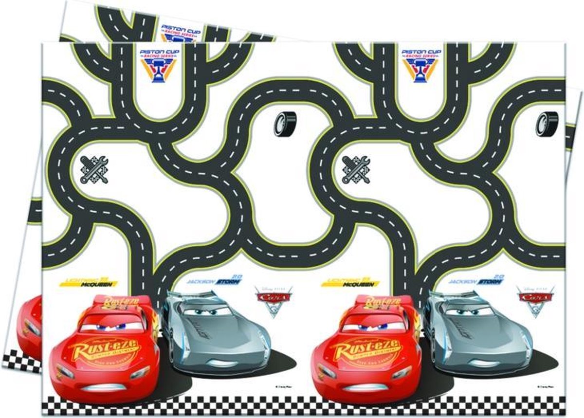 Feestbazaar Disney Cars 3 Plastic Tafelkleed - 120 X 180 Cm