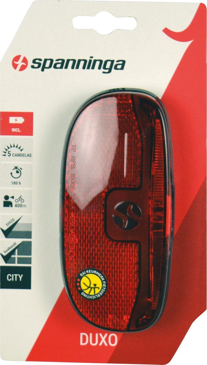 Spanninga Achterlicht Duxo Led Drager Batterijen - Rood