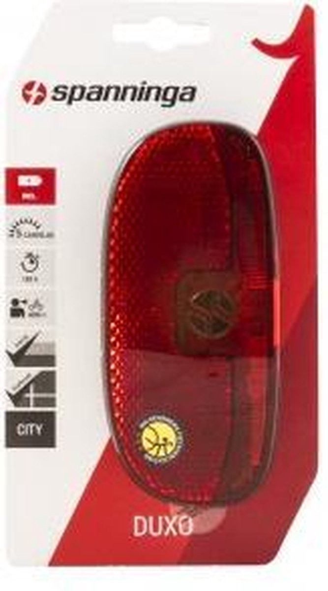 Spanninga Achterlicht Duxo Led Drager Batterijen - Rood