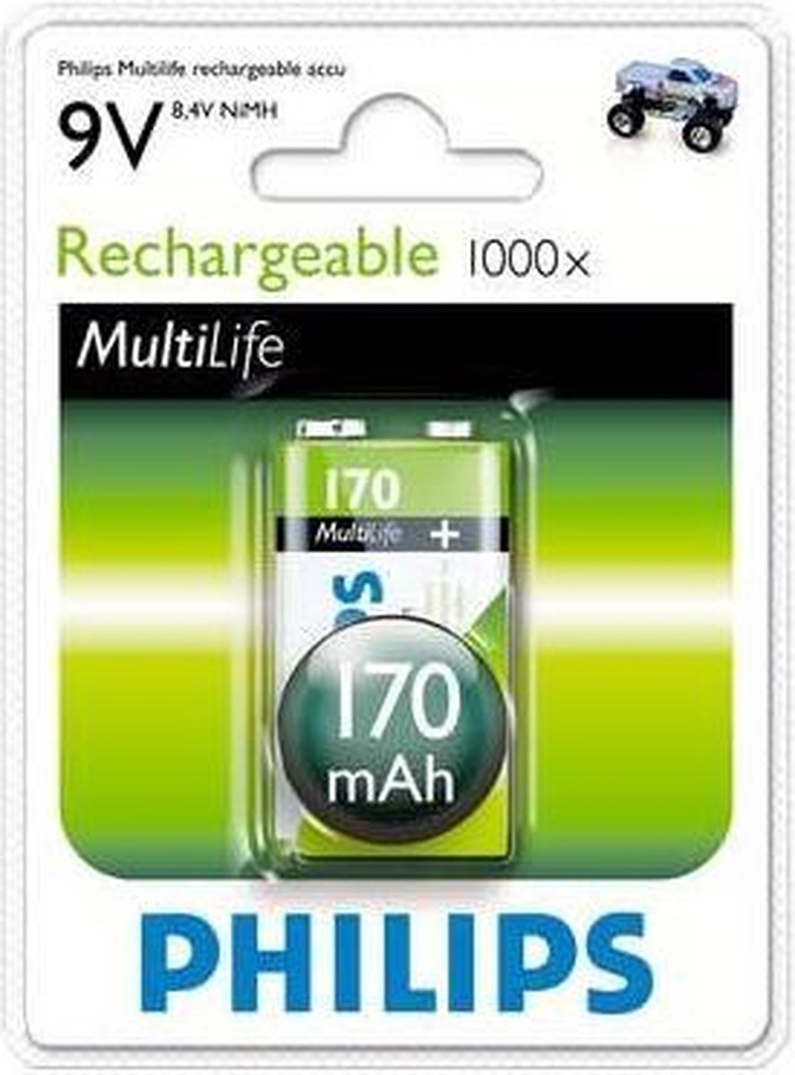 Duracell Philips 9vb1a17 - Oplaadbare 9v Batterij - 1 Stuk