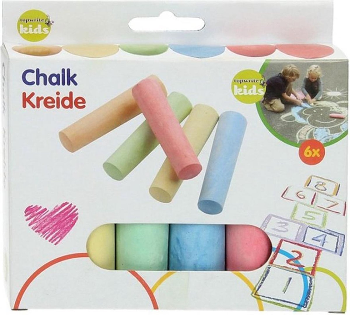 Eddy Toys Stoepkrijt - 6 Stuks