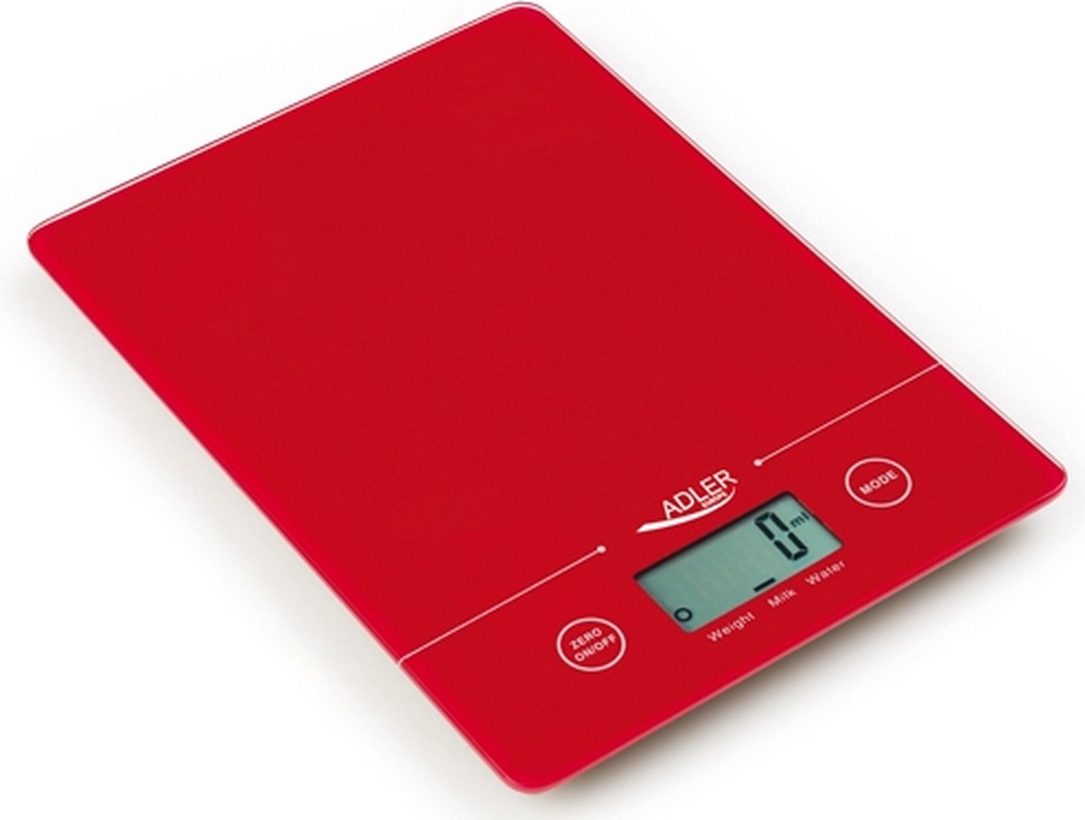 Adler Ad 3138r - Keukenweegschaal - Elektrisch - - Rood