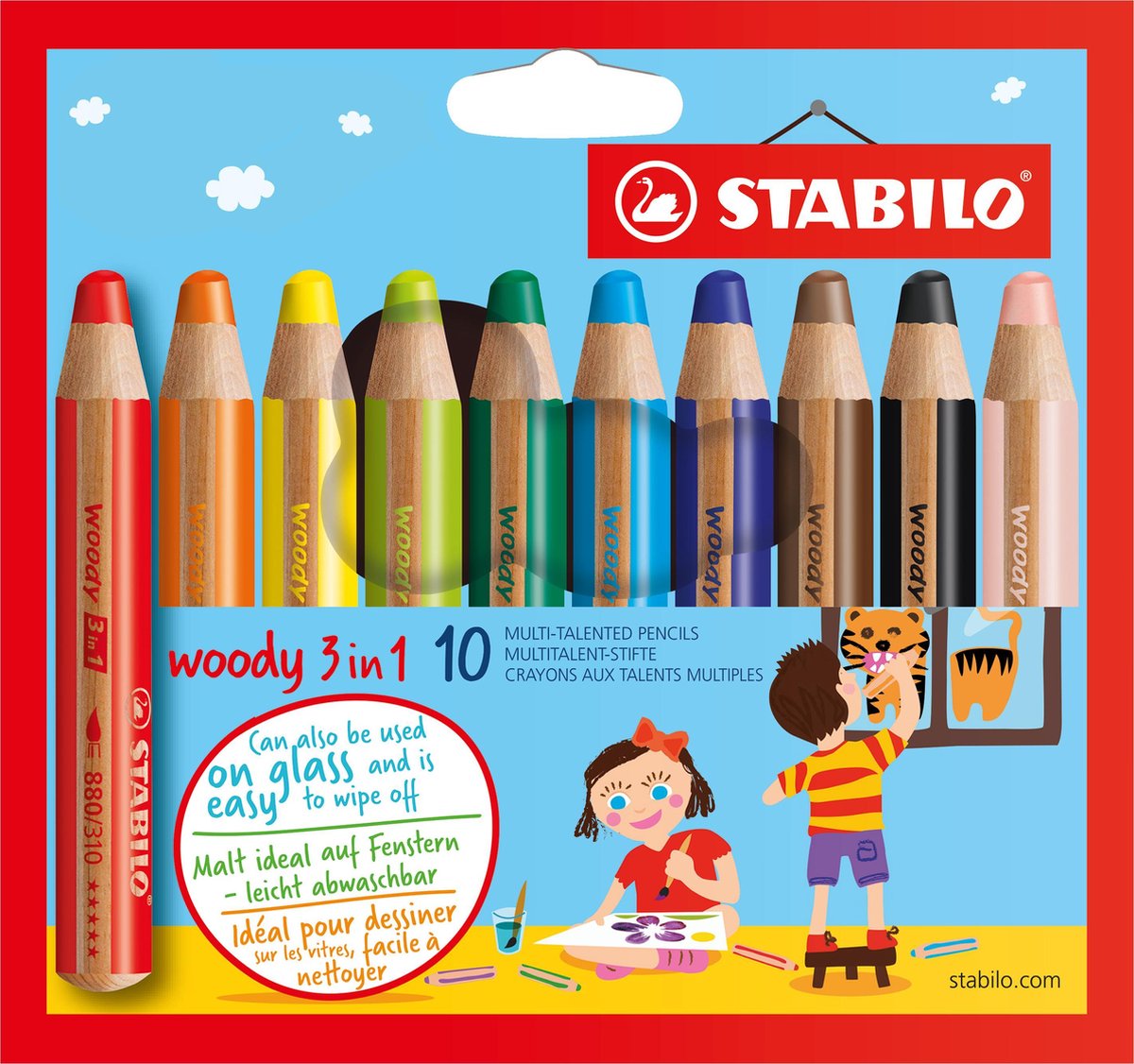 Stabilo Potloden Woody 3 In 1 - 10 Stuks - Potlood