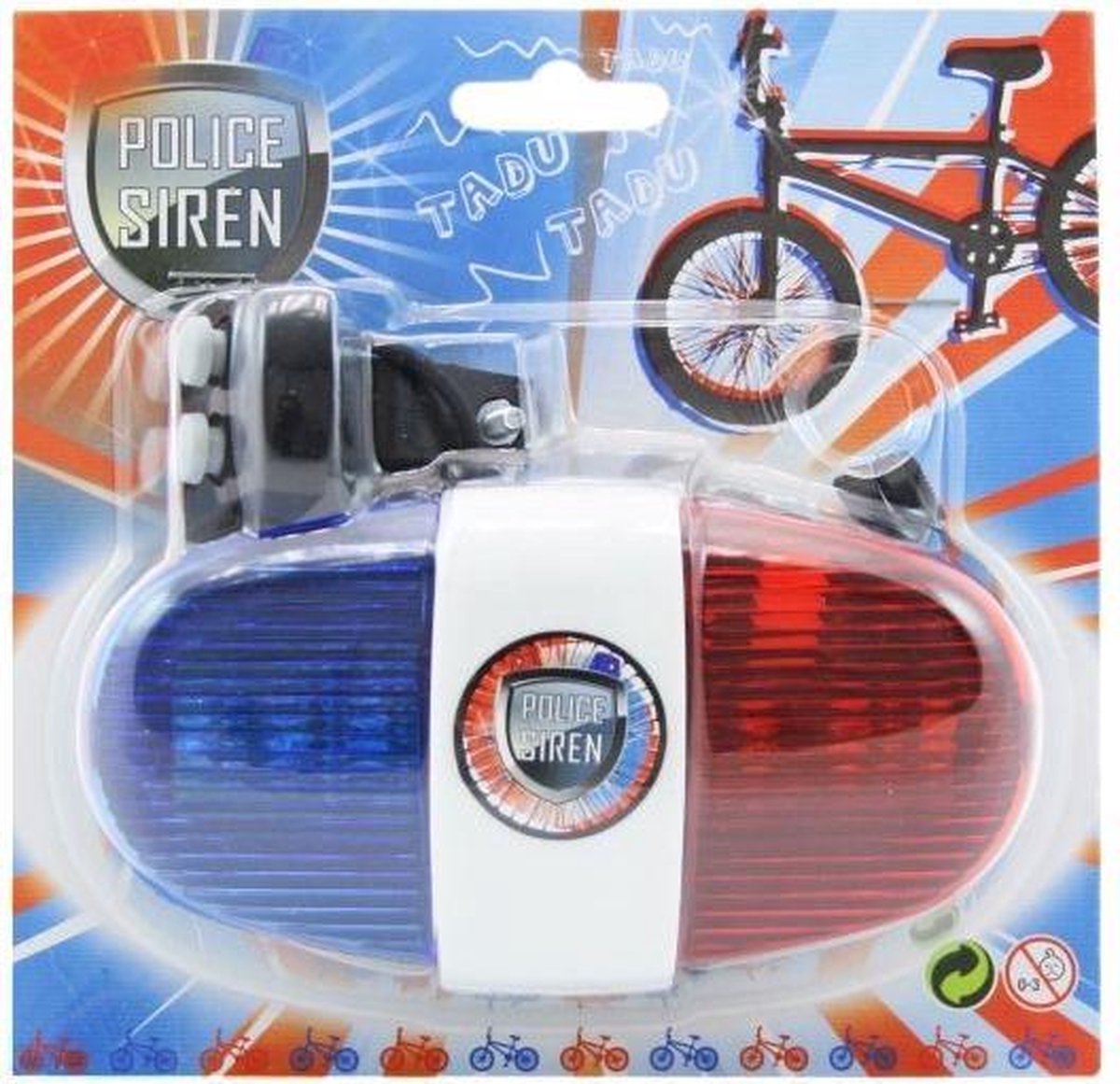 Toi-Toys Fietslicht Politie Met Sirene/rood - Blauw