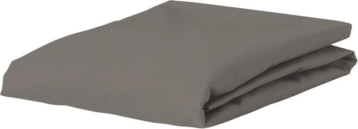 Essenza Premium Percale Katoen Hoeslaken Extra Hoog - 100% Percale Katoen - 1-persoons (80x200 Cm) - Steel Grey - Grijs