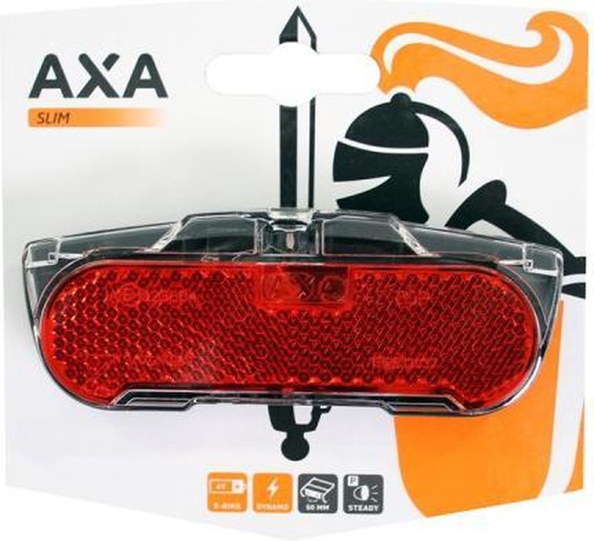 AXA Achterlicht Slim Steady 50mm Led Dynamo - Zwart