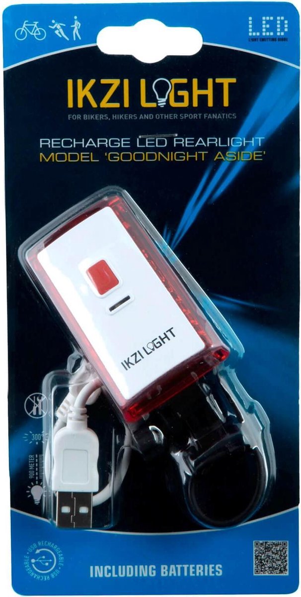 Ikzi Light Achterlicht Goodnight Aside Led Oplaadbaar - Zwart