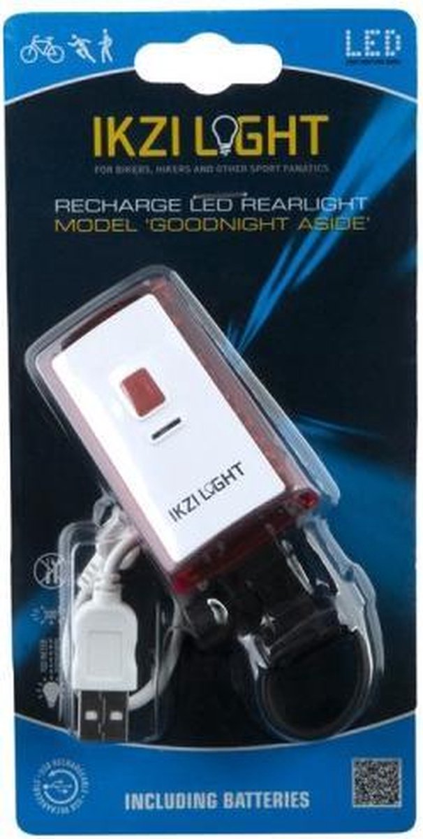 Ikzi Light Achterlicht Goodnight Aside Led Oplaadbaar - Zwart