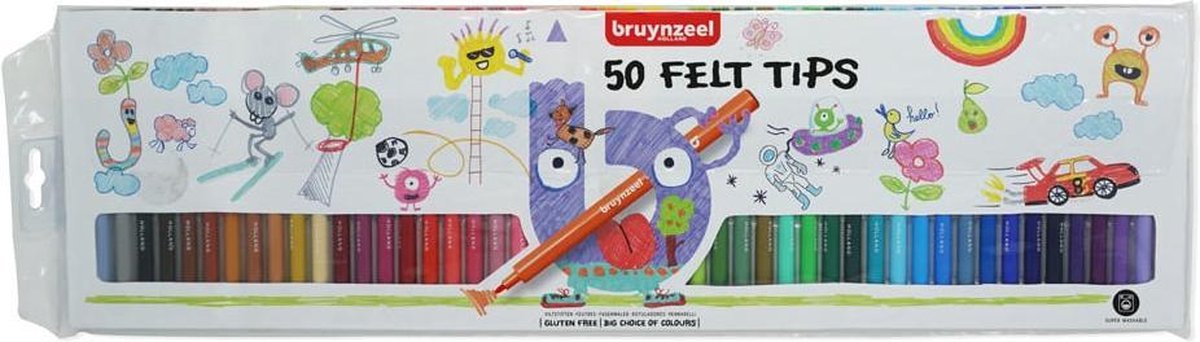 Bruynzeel Etui Met Viltstiften - 50 Stuks