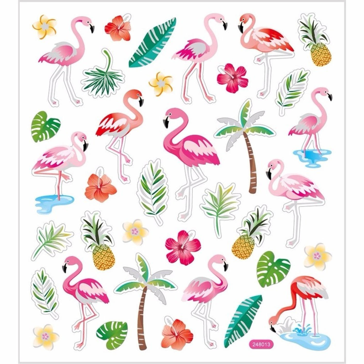 Flamingo Stickervel Met 37 Gekleurde Stickers