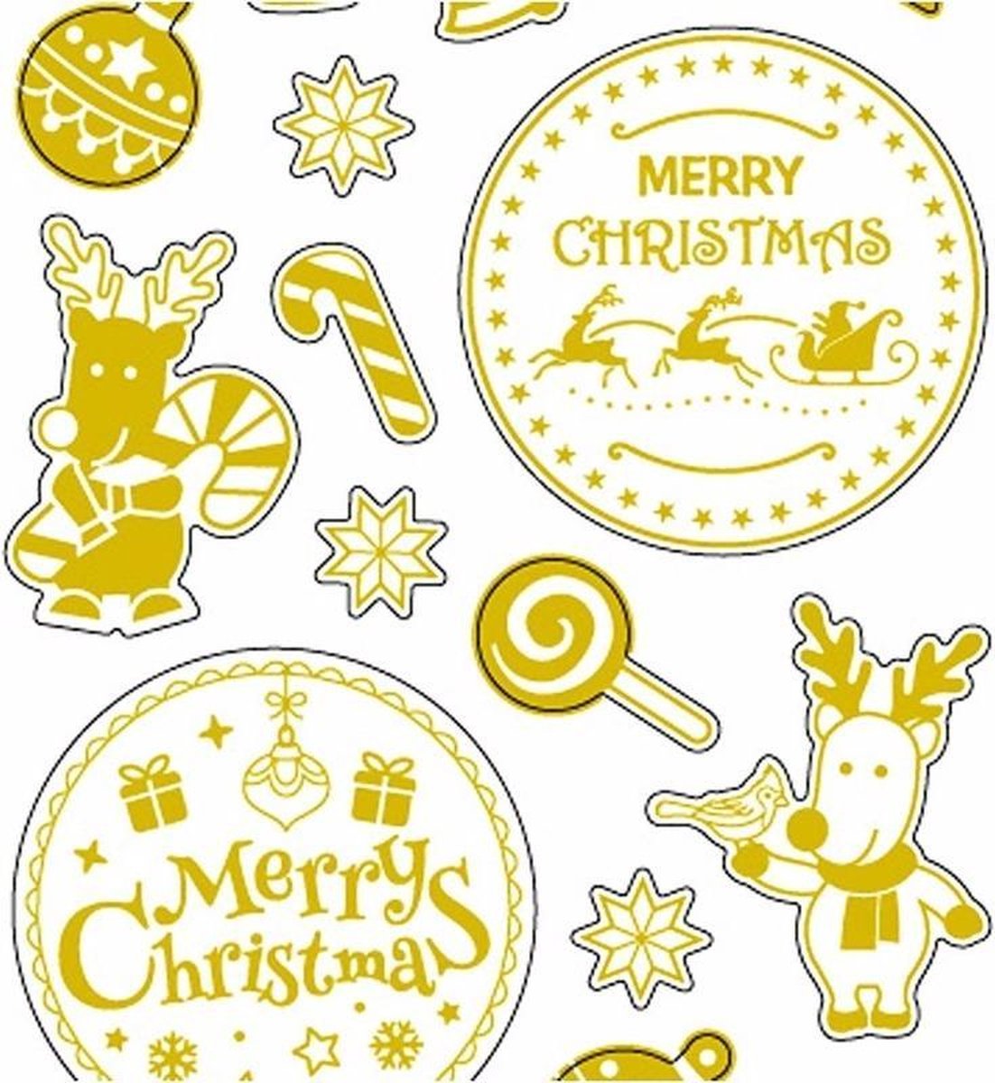 Kerst Stickervel Met 26en Kerstmis Stickers - Goud