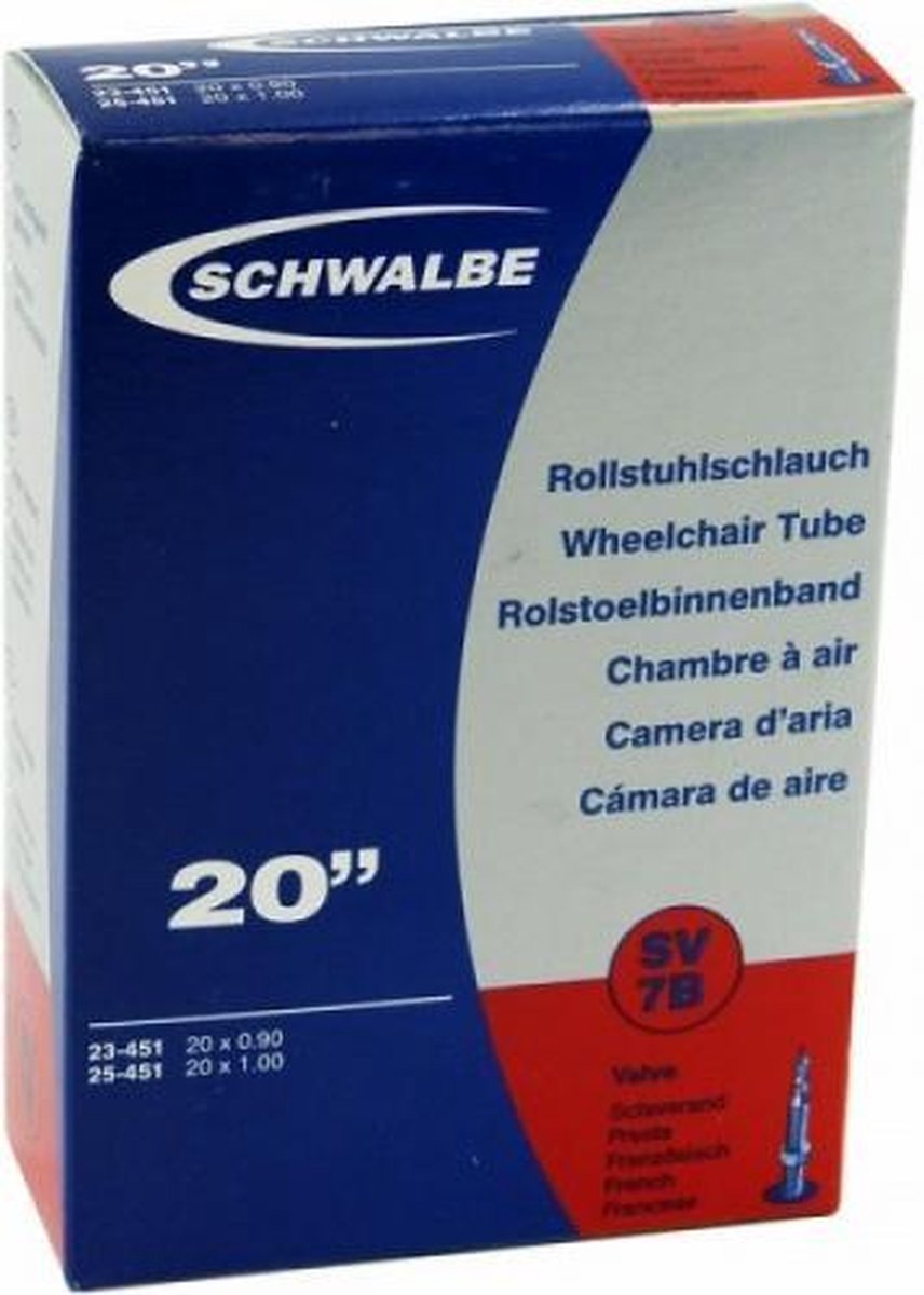 Schwalbe Binnenband Rolstoel 20 X 0.90/1.00 (23/25-451) Fv 40 Mm - Zwart