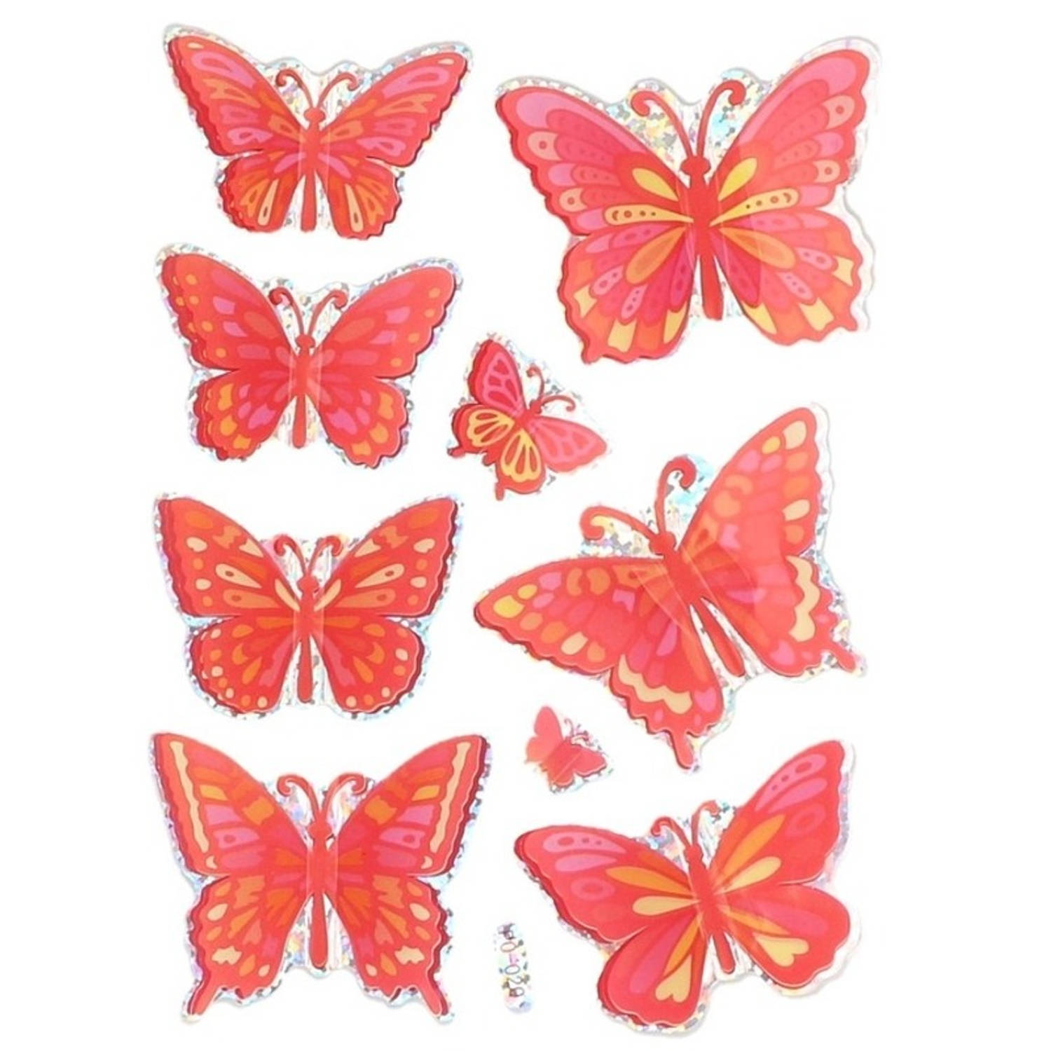 Vlinder Ballon Stickers 3d - Rood