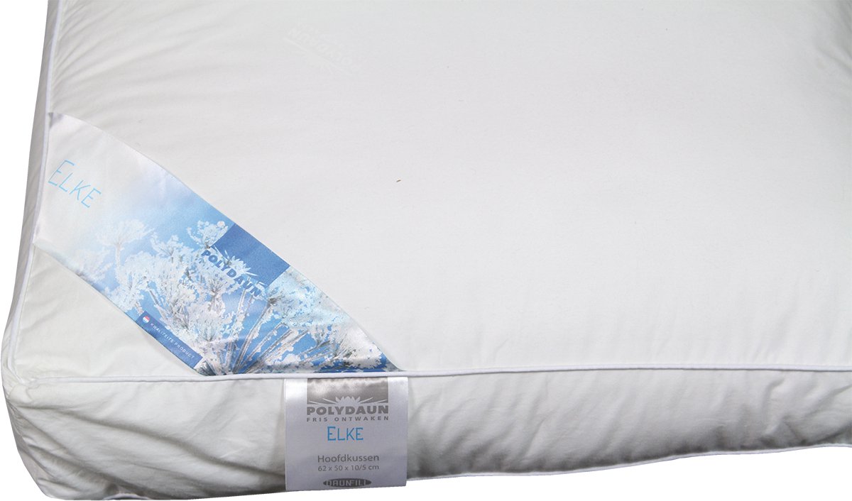 Polydaun Elke Synthetisch Stevig Hoofdkussen - Synthetisch - 50x62x10/5 Cm, Passend In Kussensloop Van 60x70 Cm - - Wit