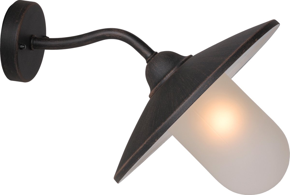 Lucide Aruba - Wandlamp Buiten - Ø 30 Cm - Ip44 - Roest - Bruin