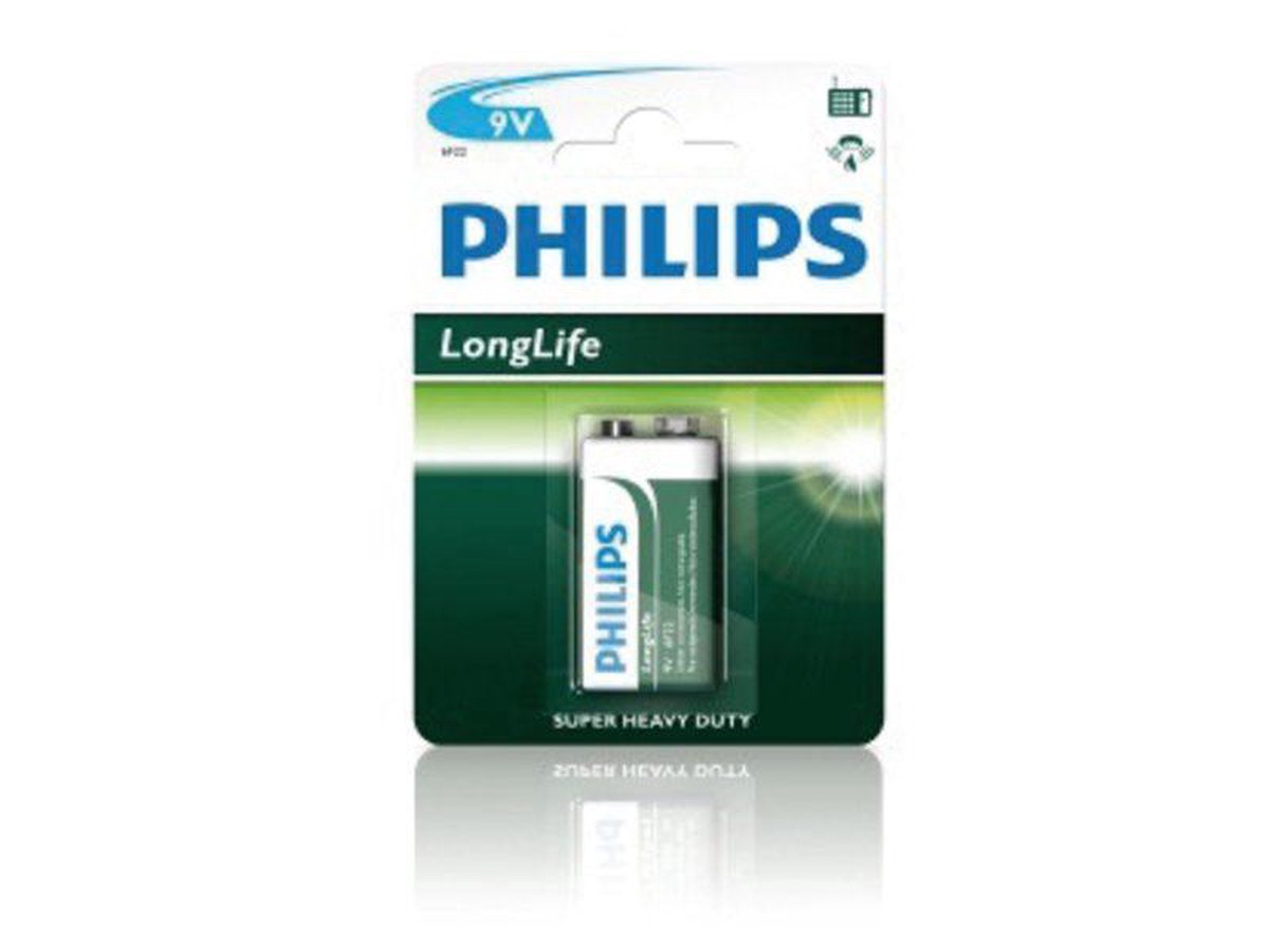 Philips Batterij 6f22 Longlife 9v Per Stuk