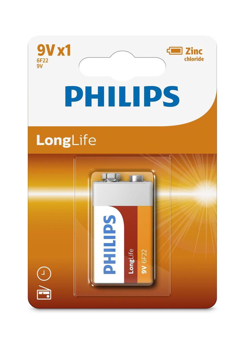 Philips Batterij 6f22 Longlife 9v Per Stuk