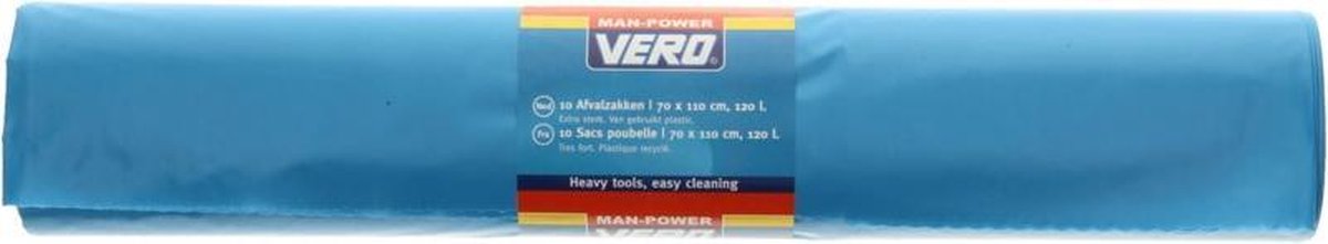 Vero Afvalzak Extra Sterk 120 L 10 Stuks - Blauw