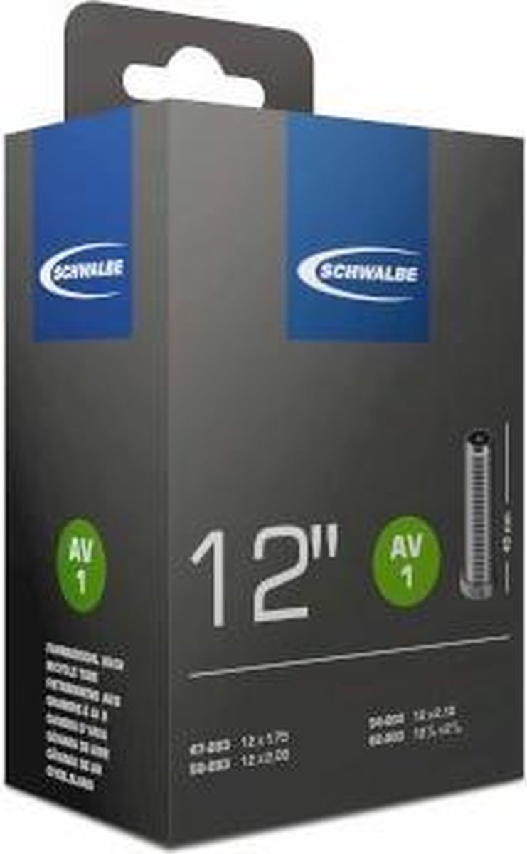 Schwalbe Binnenband 12 X 1.75/2.10 (47/62-203) Av 40 Mm - Zwart