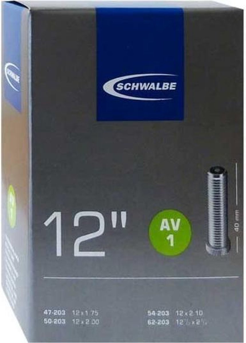 Schwalbe Binnenband 12 X 1.75/2.10 (47/62-203) Av 40 Mm - Zwart