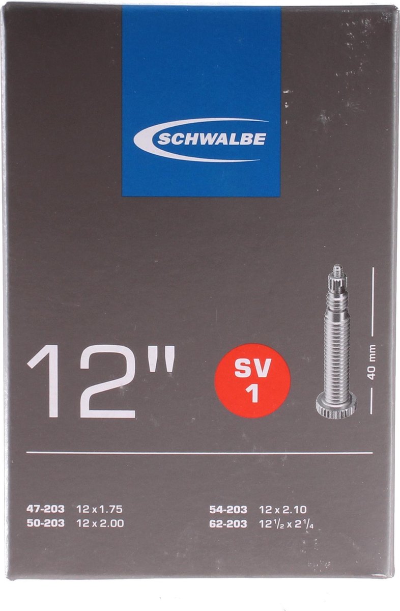 Schwalbe Binnenband Sv1 12 1/2 X 1.75 (47/62-203) Fv 35 Mm - Zwart