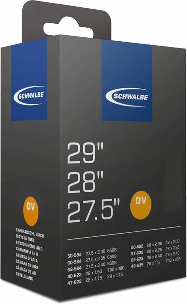 Schwalbe Binnenband 27.5/29 X 1.50/2.40 (40/62-584/635) Dv 40 Mm - Zwart