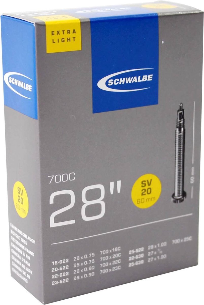 Schwalbe Binnenband 27/28 X 0.75/1.00(18/25-622/630) Fv 60 Mm - Zwart